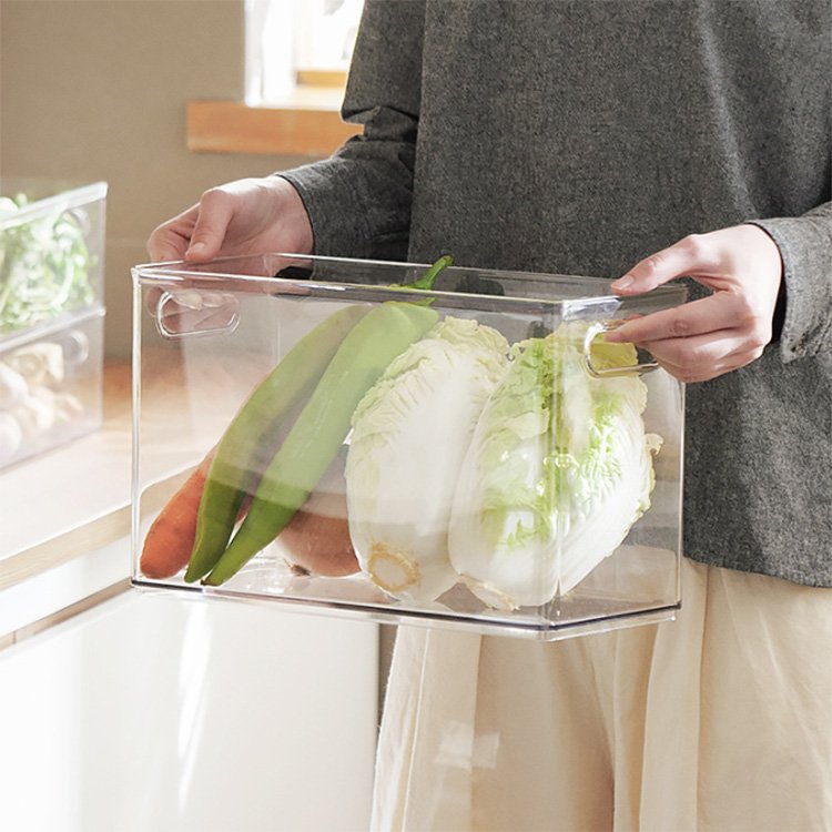 Drawer storage box 3L 6L9L set kitchen refrigerator fruit and vegetable desktop sorting storage box PET transparent