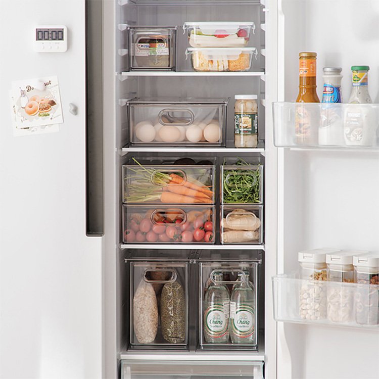 Drawer storage box 3L 6L9L set kitchen refrigerator fruit and vegetable desktop sorting storage box PET transparent