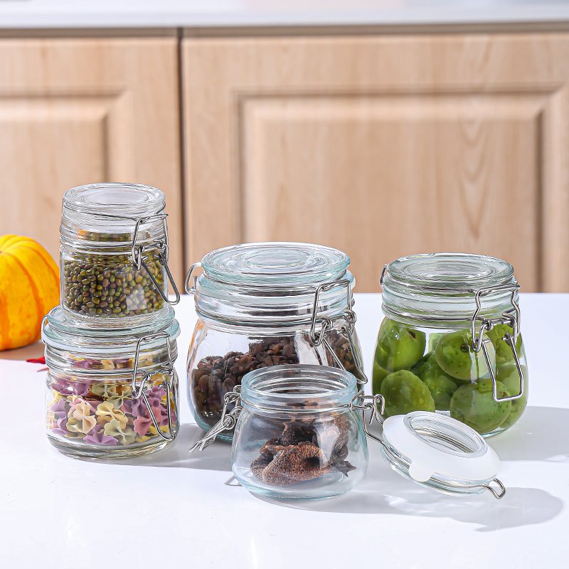 Storage Bottles & Jars Food Storage Container With Airtight Lid Borosilicate Clear Glass Jar