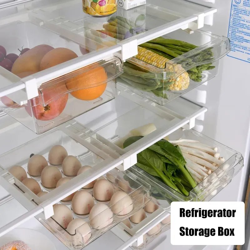Kitchen Fruit Food Storage Box Fridge Storage Organizers Drawer Egg Storage Box Refrigerator Baskets Rack Kitchen Organizer