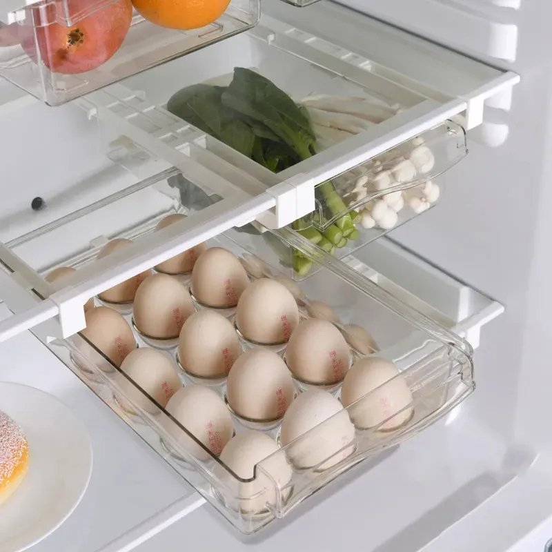 Kitchen Fruit Food Storage Box Fridge Storage Organizers Drawer Egg Storage Box Refrigerator Baskets Rack Kitchen Organizer
