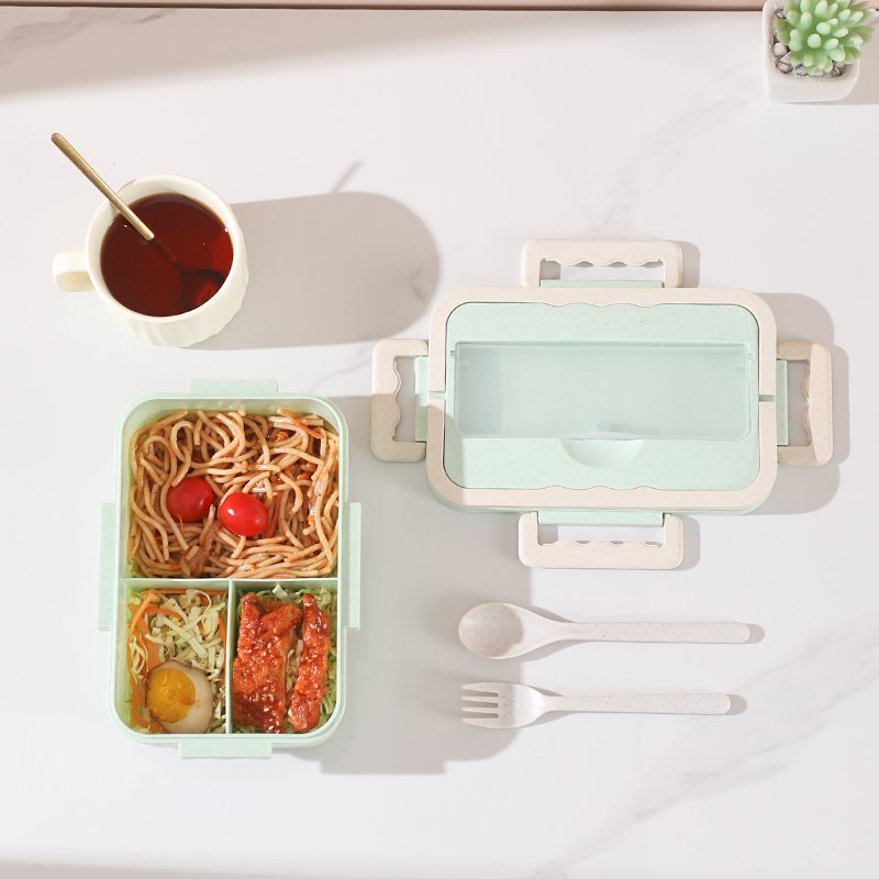 Stackable Japanese Leak Proof Meal Prep Wheat Straw Plastic Food Storage Container
