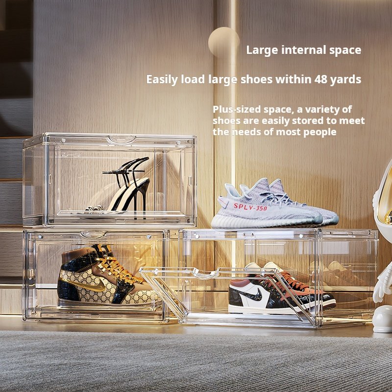 Wholesale Stackable Plastic Shoe Box Clear Shoe Storage Box with Lid for Sneakers Transparent Storage Organizer