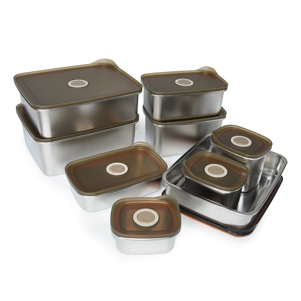 Freezer Safe Leak Proof With Time Recording Snack Food Storage Containers Stainless Steel Bento Lunch Box For Kids Adults