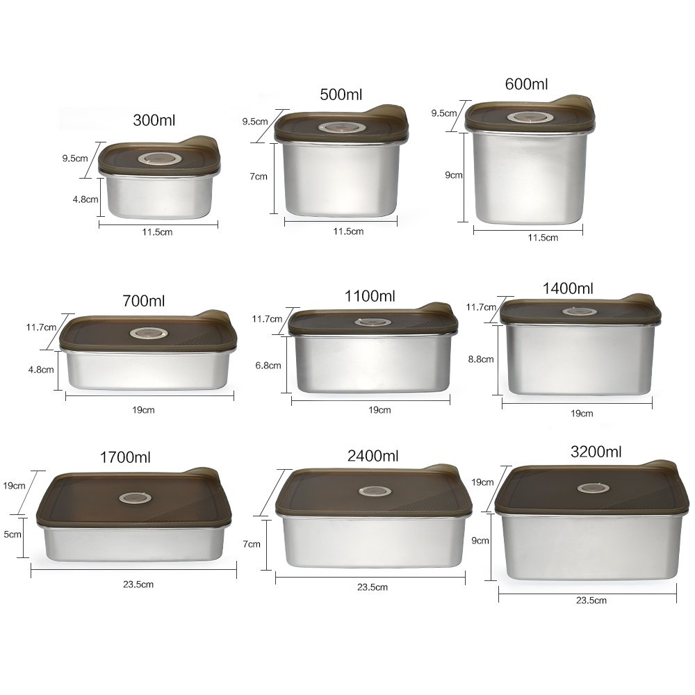 Freezer Safe Leak Proof With Time Recording Snack Food Storage Containers Stainless Steel Bento Lunch Box For Kids Adults