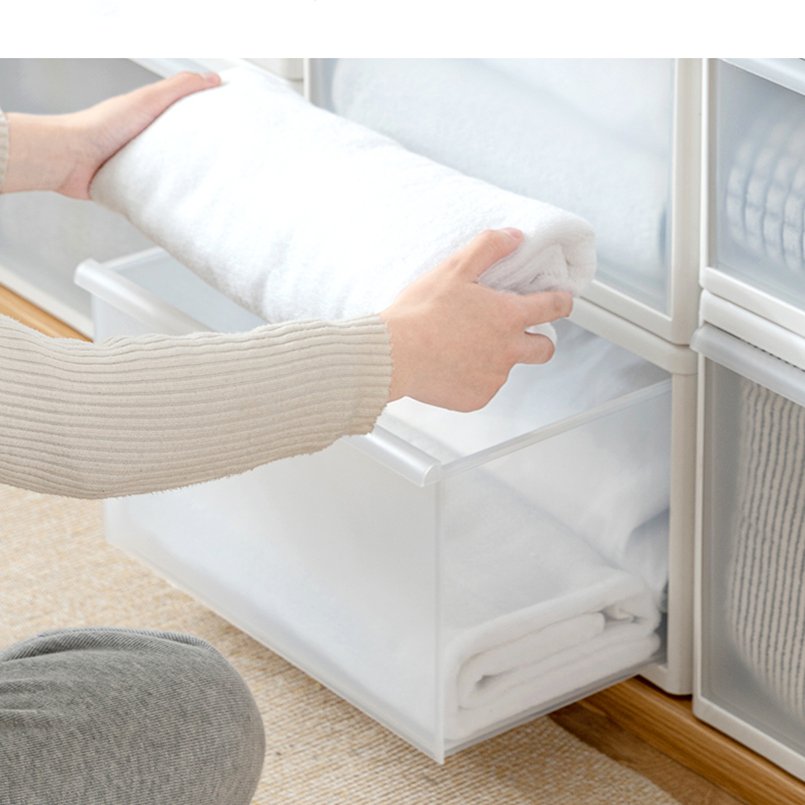 YIKEYOU Custom Wholesale closet storage organization underwear storage plastic box lid separable winter clothes storage box