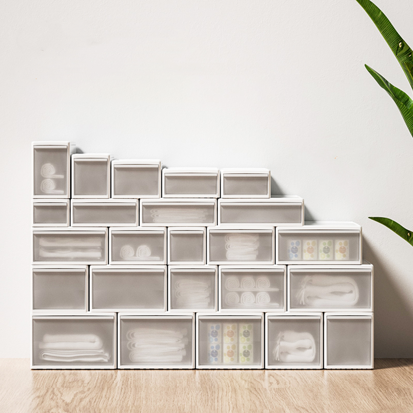 YIKEYOU Custom Wholesale closet storage organization underwear storage plastic box lid separable winter clothes storage box