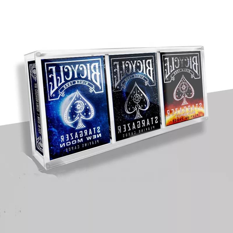 Mini Clear Acrylic Storage Boxes and Bins Acrylic Playing Card Box Acrylic Container for Double Decks of Playing Cards