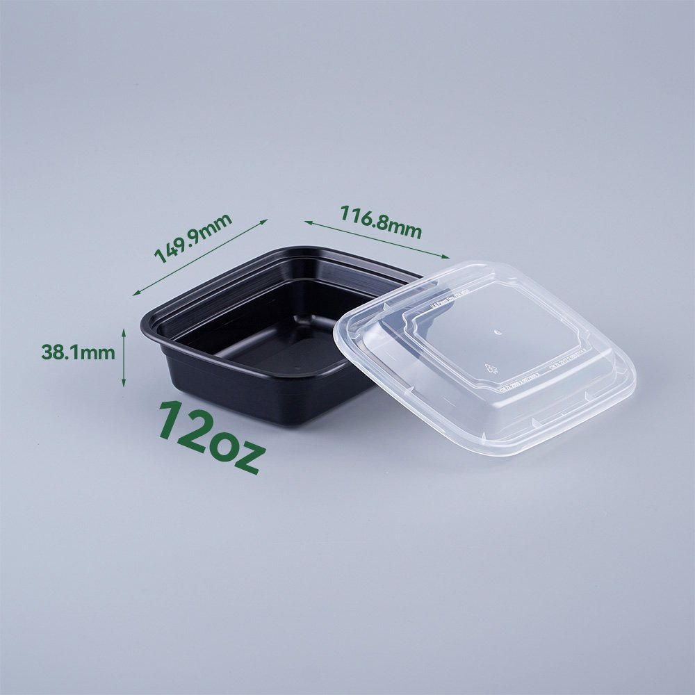 Plastic Food Container Disposable Microwavable Food Storage Meal Prep Containers 12 OZ 16 OZ 24 OZ