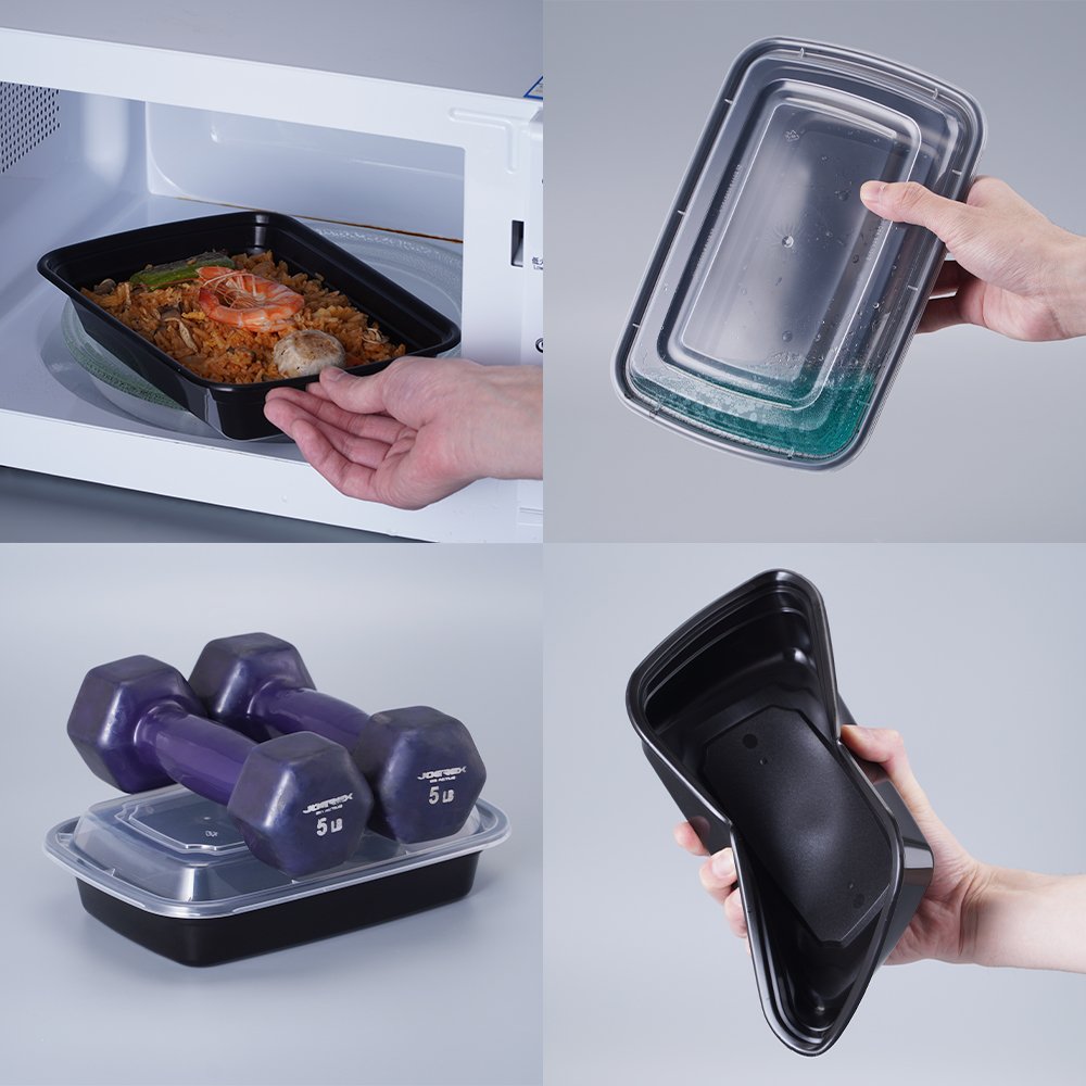 Plastic Food Container Disposable Microwavable Food Storage Meal Prep Containers 12 OZ 16 OZ 24 OZ