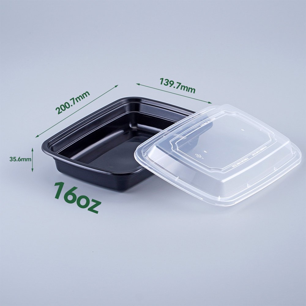 Plastic Food Container Disposable Microwavable Food Storage Meal Prep Containers 12 OZ 16 OZ 24 OZ