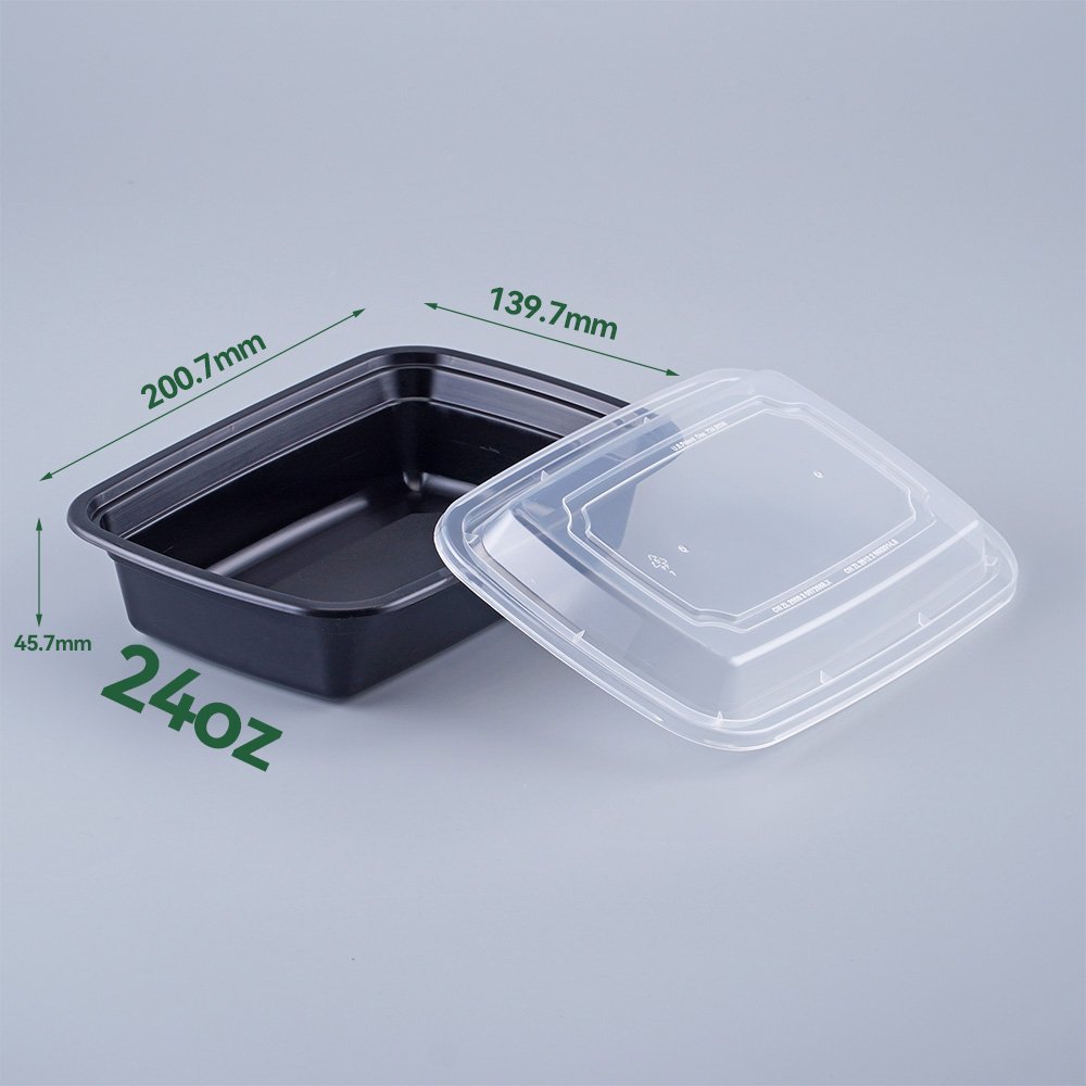 Plastic Food Container Disposable Microwavable Food Storage Meal Prep Containers 12 OZ 16 OZ 24 OZ
