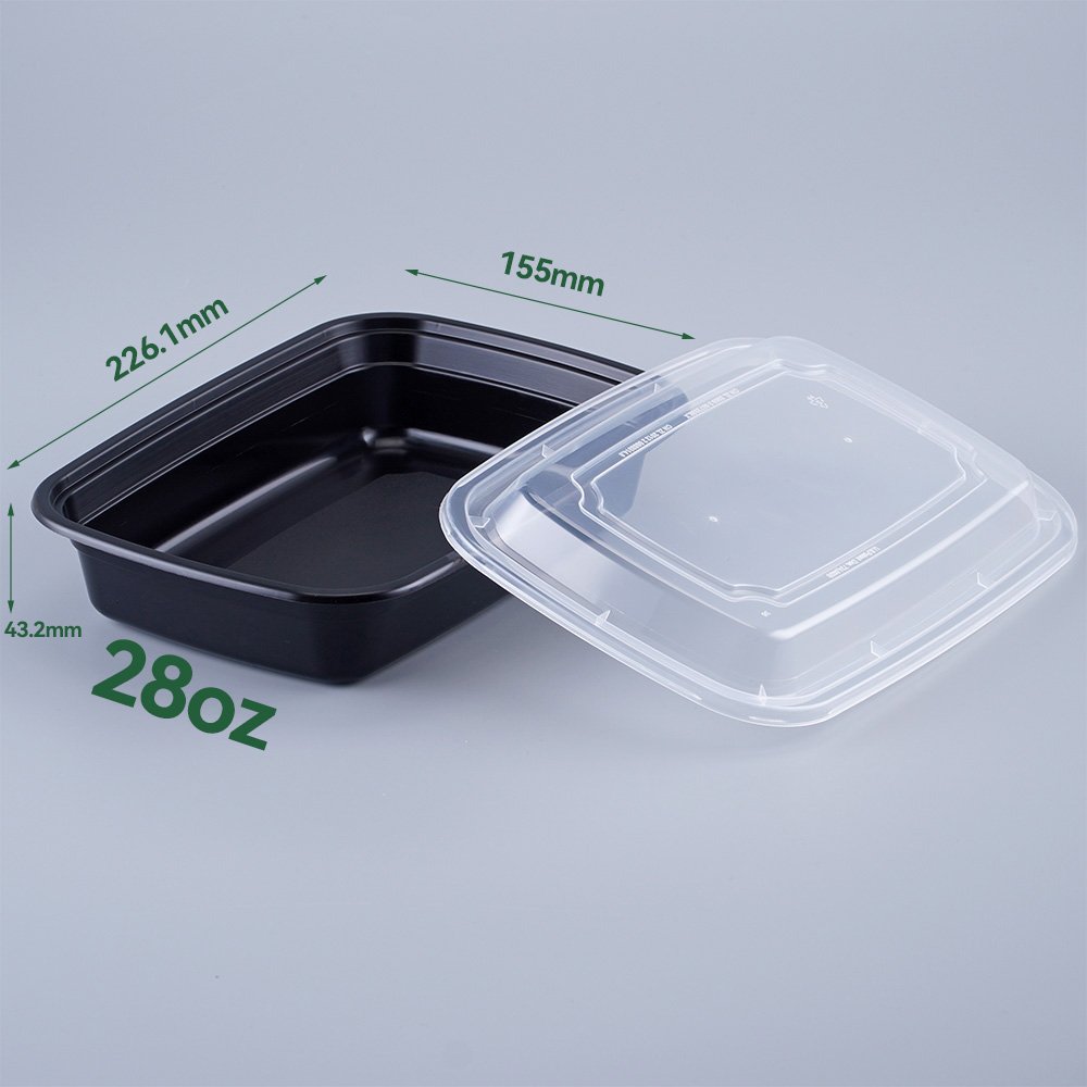 Plastic Food Container Disposable Microwavable Food Storage Meal Prep Containers 12 OZ 16 OZ 24 OZ
