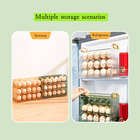 3 Layer Large Capacity Egg Holder for Fridge Auto Flip Egg Organizer Fridge Timing Egg Storage Container Box