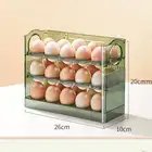 3 Layer Large Capacity Egg Holder for Fridge Auto Flip Egg Organizer Fridge Timing Egg Storage Container Box