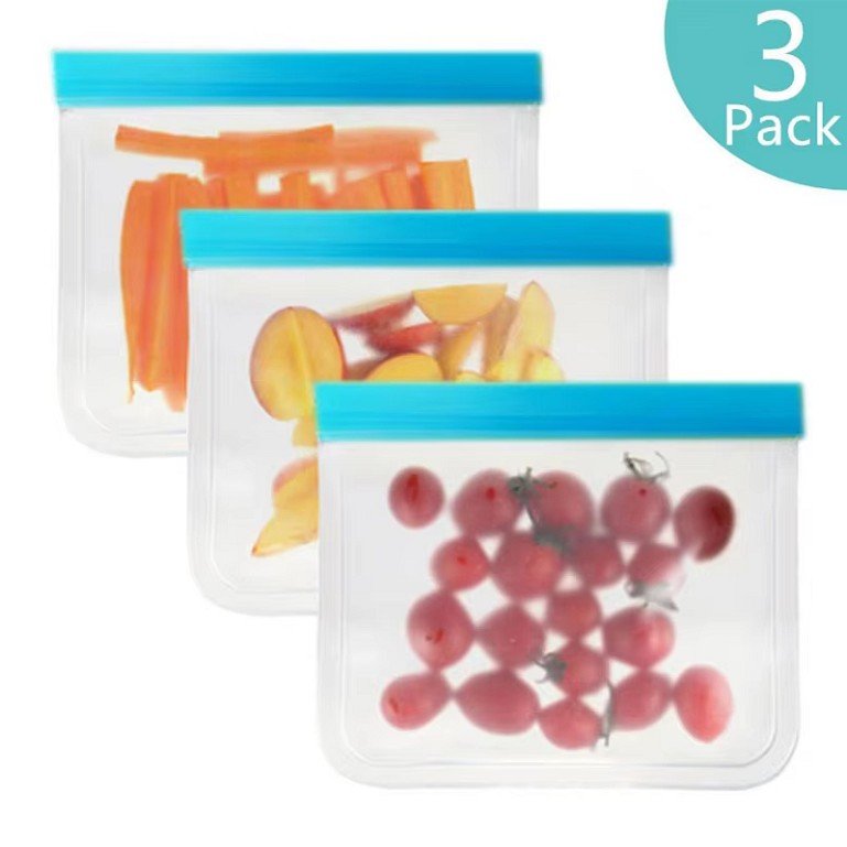 Customized BPA Free Fresh Keeping Self-sealing Peva Waterproof Leakproof Kitchen Sandwich Reusable Silicone Food Storage Bag