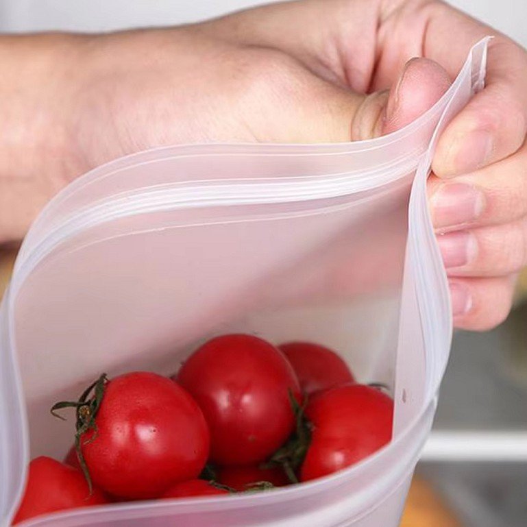 Customized BPA Free Fresh Keeping Self-sealing Peva Waterproof Leakproof Kitchen Sandwich Reusable Silicone Food Storage Bag