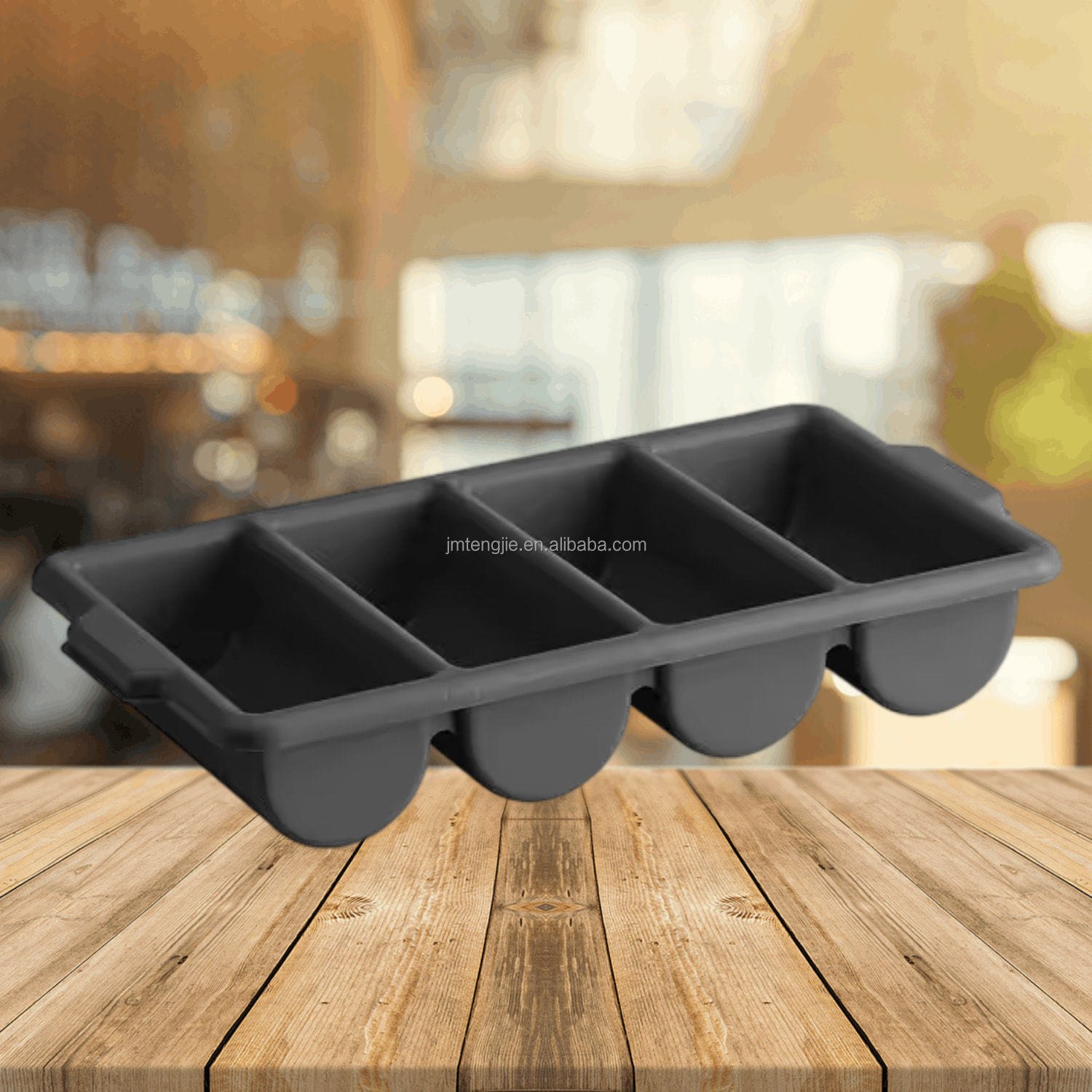 4 Compartment Plastic Cutlery Bin Box Commercial 4 Grids Plastic Cutlery Bin Box