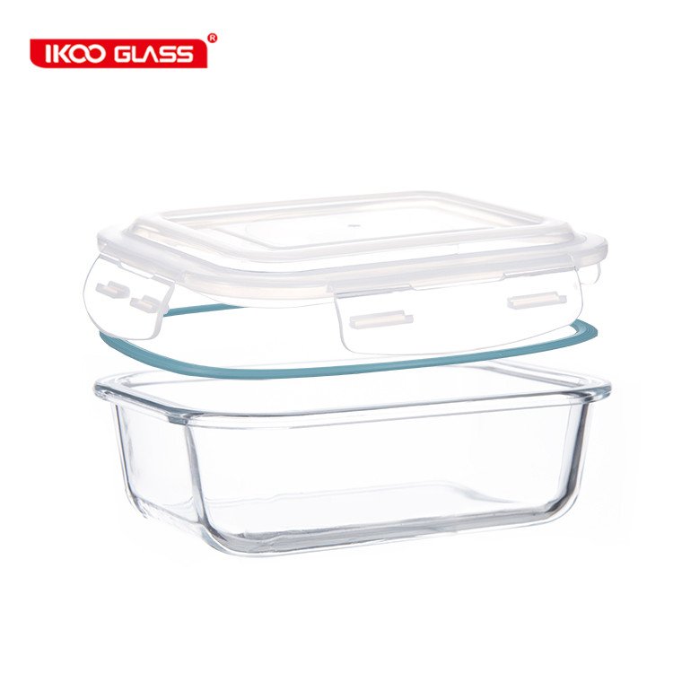 IKOO Wholesale custom logo glass storage container food with lid