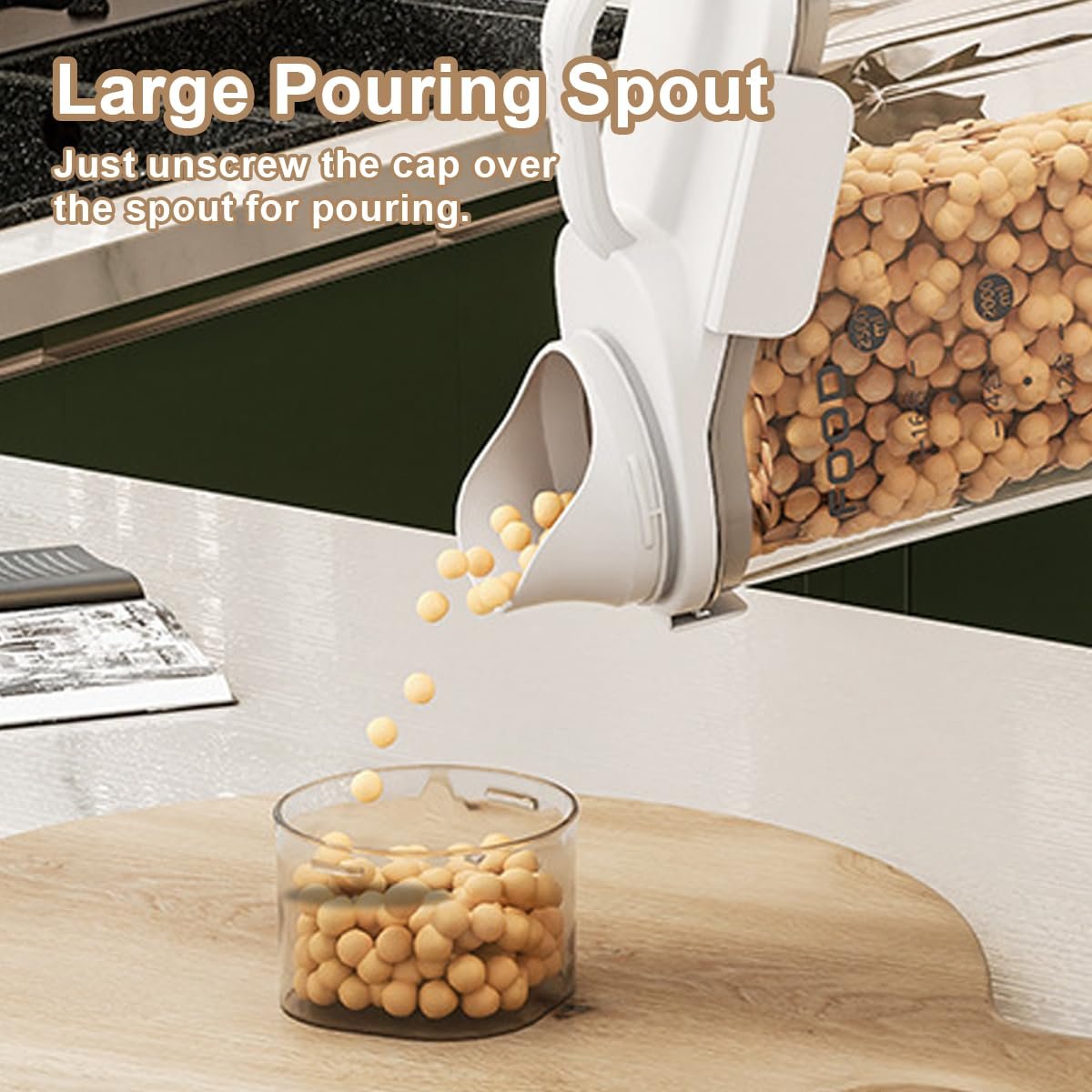 2800ML Plastic Bulk Food Storage Container Grain Transparent Tank Rice Barrel Cereal Dispenser with silicone sealing ring