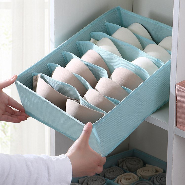 OEM three-piece Portable Underwear Organizer Thickened Fabric Foldable clothes Storage Box
