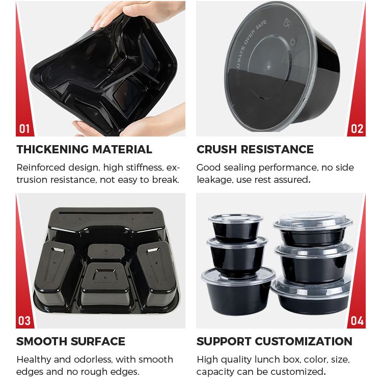 Food Storage Container Plastic Boxes with Lid Many Specifications Storage Smooth Edges Not Easy to Break Microwavable Plastic
