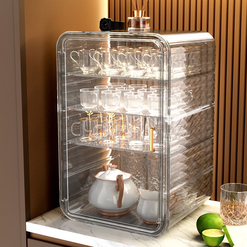 New Design Home Kitchen Tea Cup Storage Rack Desktop Cups Storage Rack Container