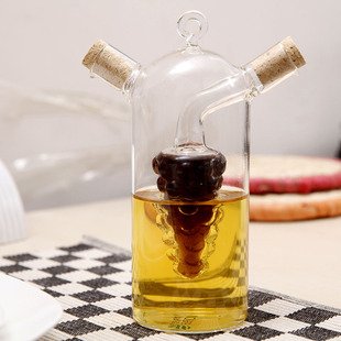 2-in-1 Double layer sauce oil vinegar condiment seasoning sealed glass bottle kitchen glass storage bottles jars