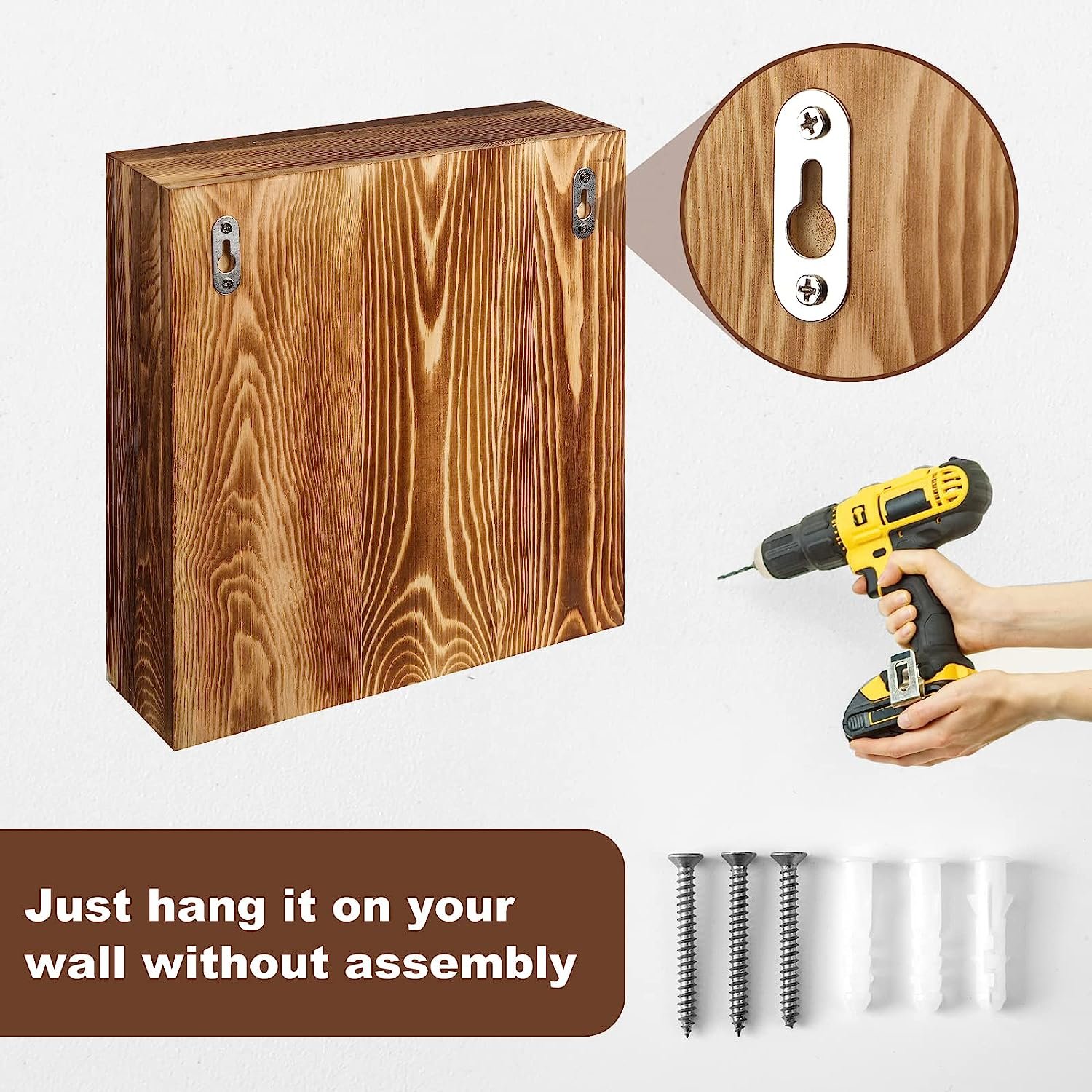 Rural style hidden storage box with secret layer multi-functional decorative wooden blackboard display wall hanger