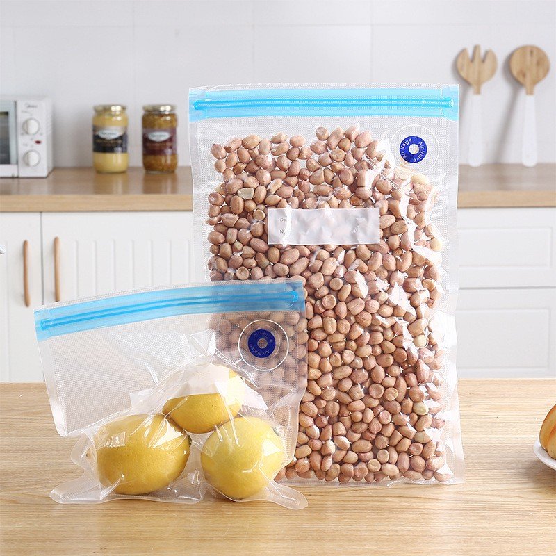 Kitchen Reusable Wholesale Self Sealing Leakproof Stand up Ziplock Vacuum Sealer Clear Zipper Lock Silicone Food Storage Bag