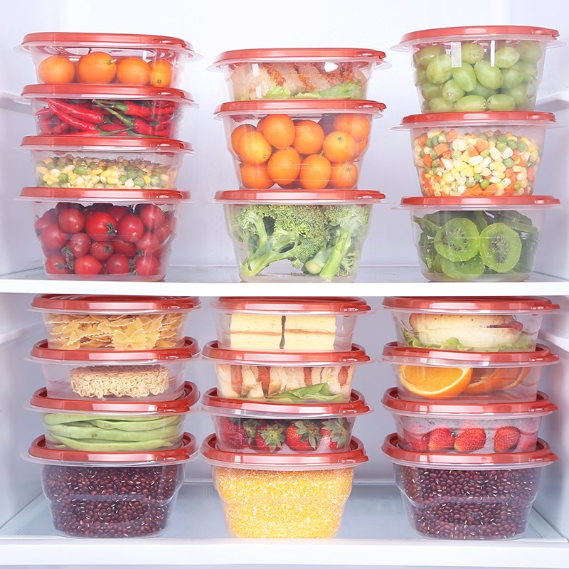 15pcs/set Kitchen Organizer Grains Beans Storage Jar Keep Fresh Food Storage Box Refrigerator Food Sealed Crisper Container