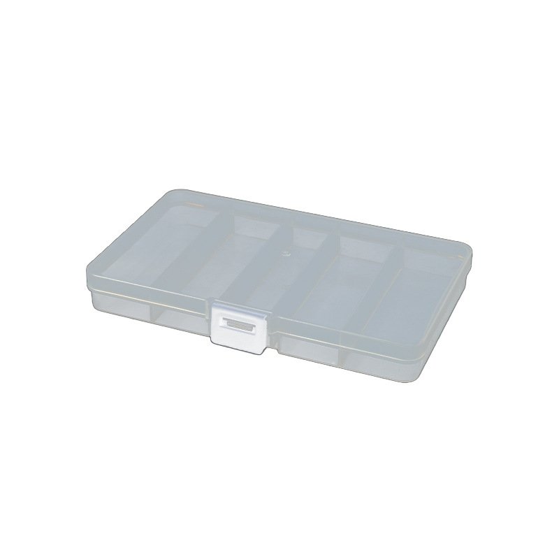 small 5 grid detachable fishing storage box transparent blue buckle beaded screw fish hook plastic medicine box