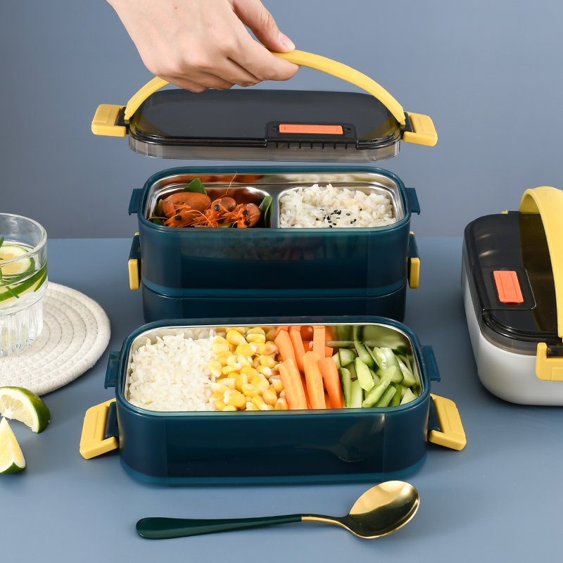 Modern design Nordic style lunch box bento with thick PP shell airtight food storage containers
