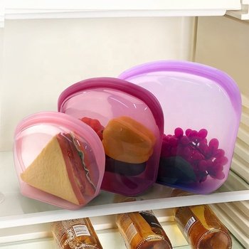1000ML Transparent Eco-friendly Waterproof Microwave Durable Silicone Food Storage Travel Makeup Sandwich Bag folding series