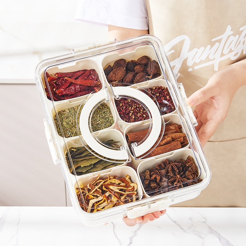 Rayshine Sealed Snackle Storage Box Divided Serving Tray Snackle Box With Lid And Handle