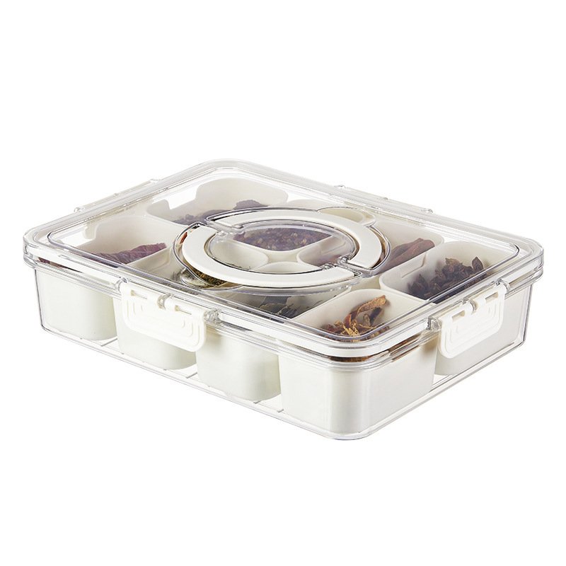 Rayshine Sealed Snackle Storage Box Divided Serving Tray Snackle Box With Lid And Handle