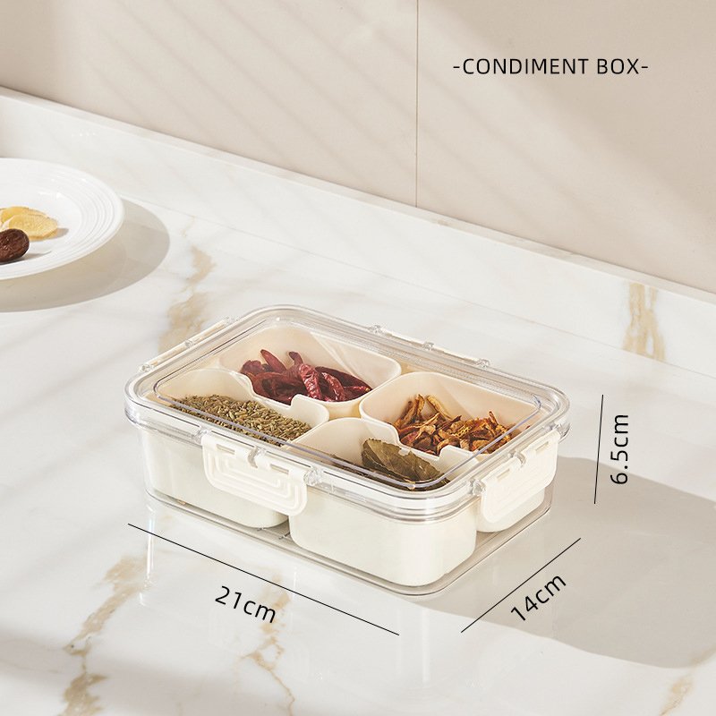 Rayshine Sealed Snackle Storage Box Divided Serving Tray Snackle Box With Lid And Handle