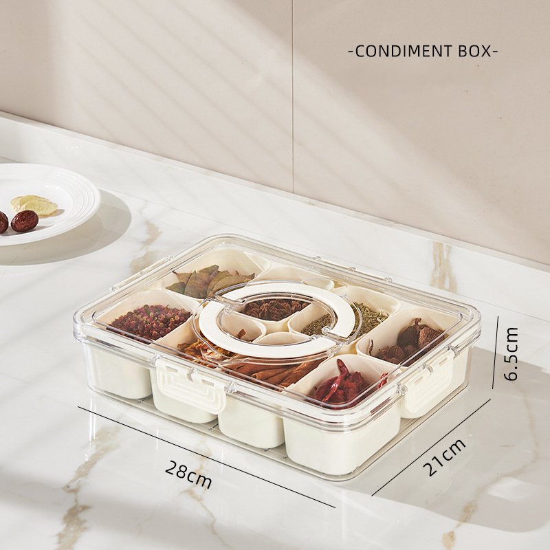 Rayshine Sealed Snackle Storage Box Divided Serving Tray Snackle Box With Lid And Handle
