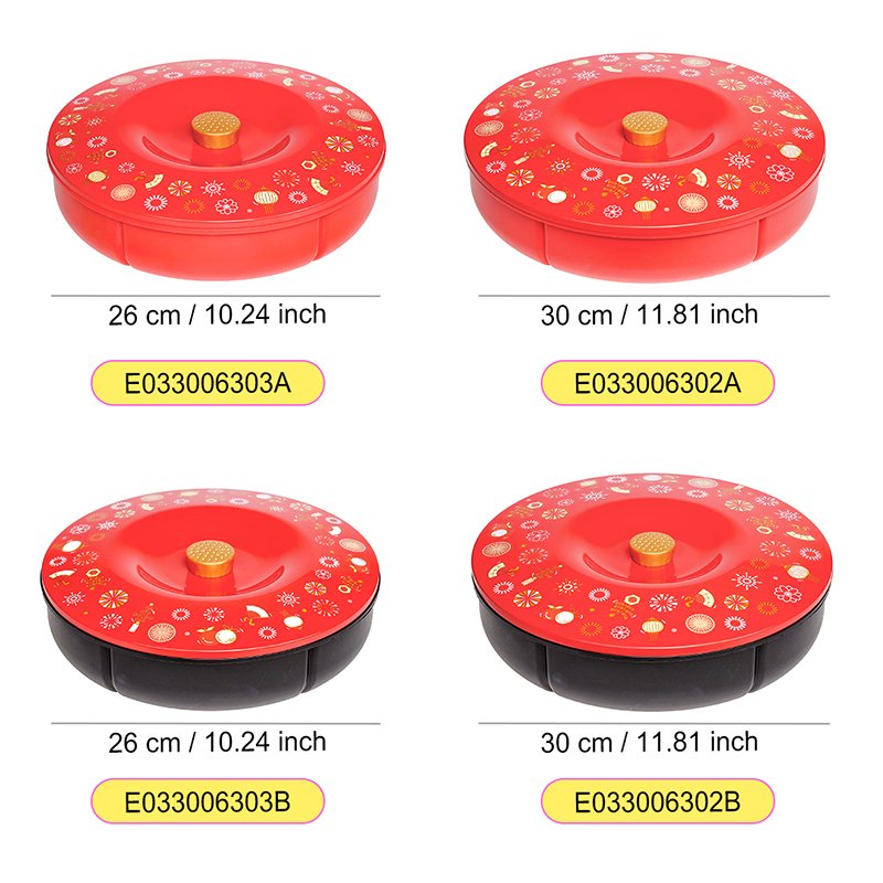 Snack Storage Box 12" Fruit Tray 6 compartments Multi-functional Sweets Candy Dish With Lid Chinese New Year Candy Box Tableware