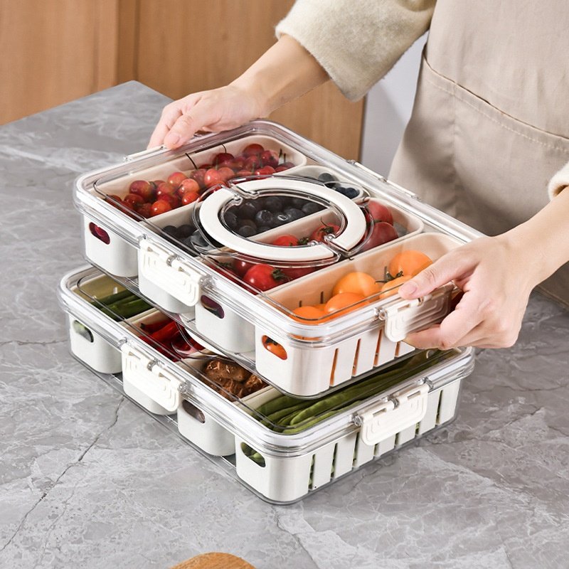 Lakuna Storage box Sealed Frozen Refrigerator Fruits and Vegetables Portable Storage Box with Lid for Camping Outdoor