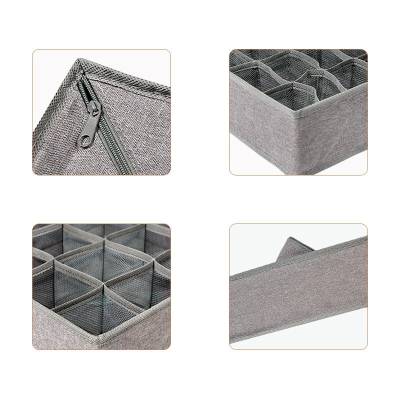 DS4096 Foldable Fabric Dresser Drawer Divider Bins for Bra Socks Underwear Organizer Divider Non Woven Underwear Storage Box