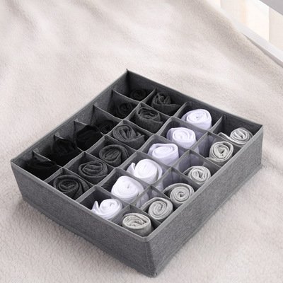 DS4096 Foldable Fabric Dresser Drawer Divider Bins for Bra Socks Underwear Organizer Divider Non Woven Underwear Storage Box
