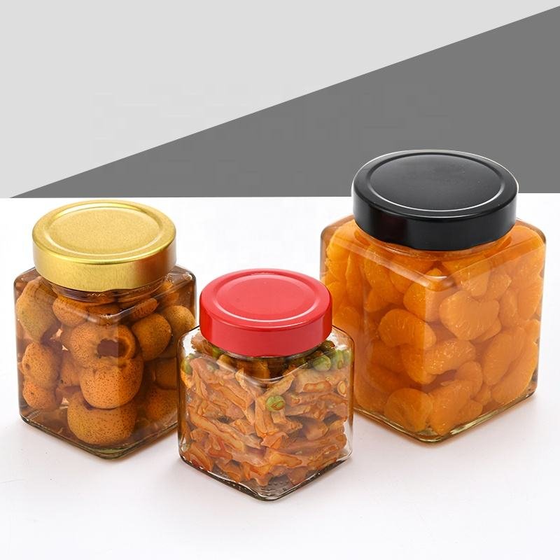 New Arrival Square Shape Glass Food Storage Jar With Lid Transparent Glass Food Container