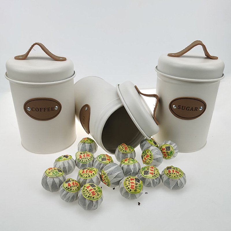 Wholesale 3 Pieces Metal Coffee Tea And Sugar Container Canister Jars Set Luxury Food Storage Bin Safe Organizer Box For Kitchen