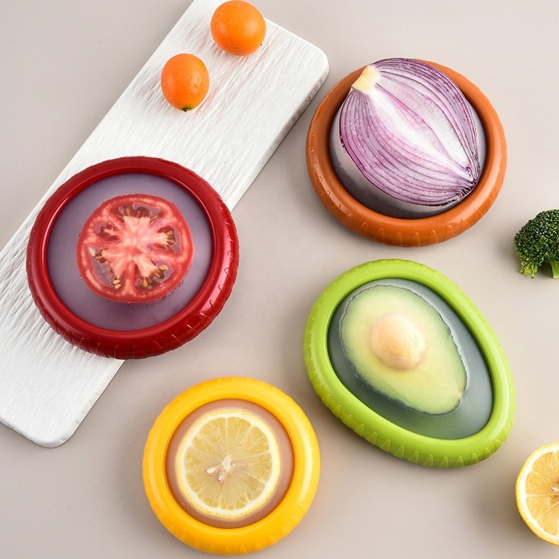 Hot Sales Wholesale Silicone Transparent Film Fruit Sealed Keep Fresh Box Refrigerator Fruit and Vegetable Storage Box