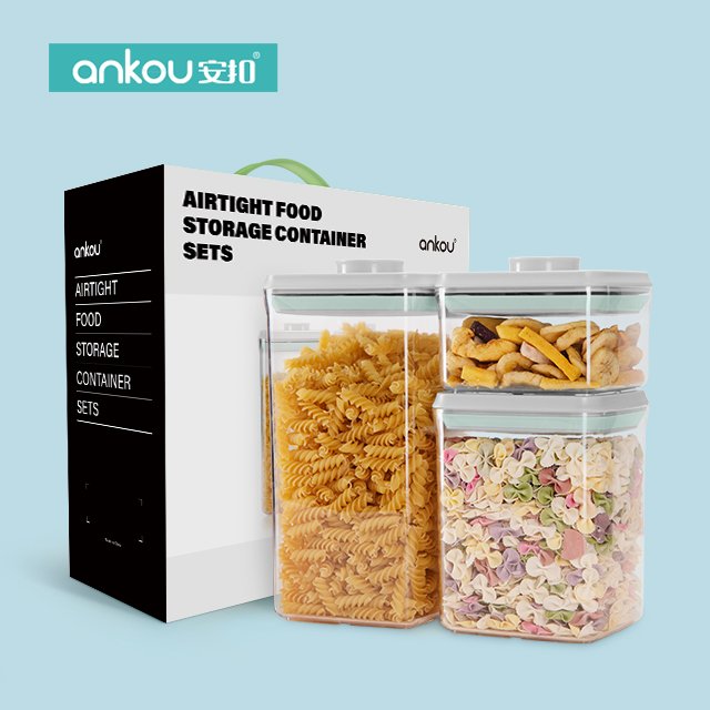 Hot Sales Sealed Cans organization Durable storage jars Clear Stackable Bpa-Free Pop Up Airtight food storage & container with