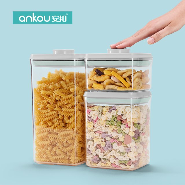 Hot Sales Sealed Cans organization Durable storage jars Clear Stackable Bpa-Free Pop Up Airtight food storage & container with