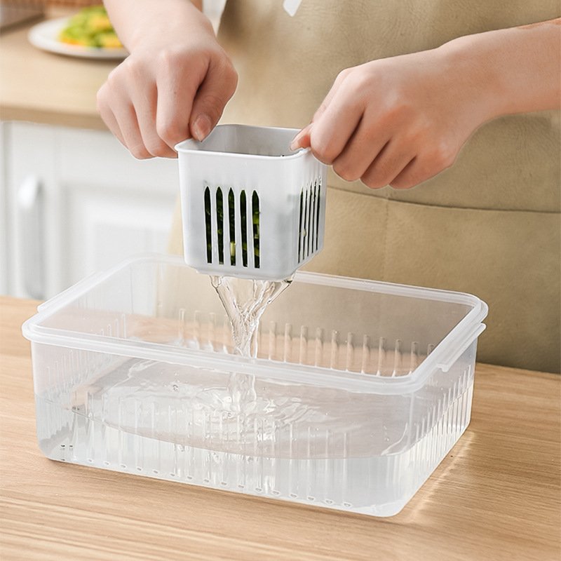Household Kitchen Ingredients Storage Box Refrigerated Sealed And Divided Preservation Box Side Dish Storage Box