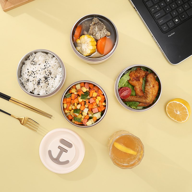 304 Stainless Steel Leakproof Lunch Box Airtight Stainless Steel Food Storage Containers Metal Bento Lunch Box