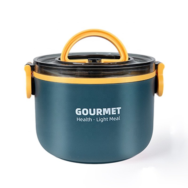 Best selling 1000ml kids lunch box 304 stainless steel round food storage container adult portable lunch box